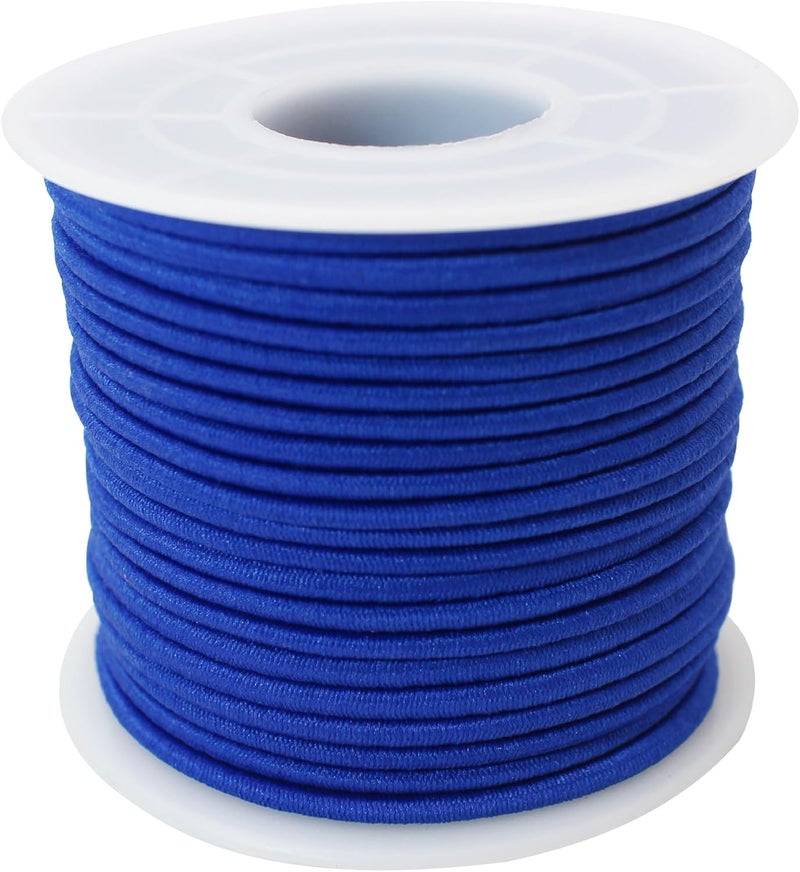 ZHFMLY Royal Blue Elastic Beaded Cords 2mm 2/25 inch Elastic Cord String for Bracelets,Small Bungee Shock Cord for DIY Crafts, Beading and Sewing 48ft(ZH174) - Image 1